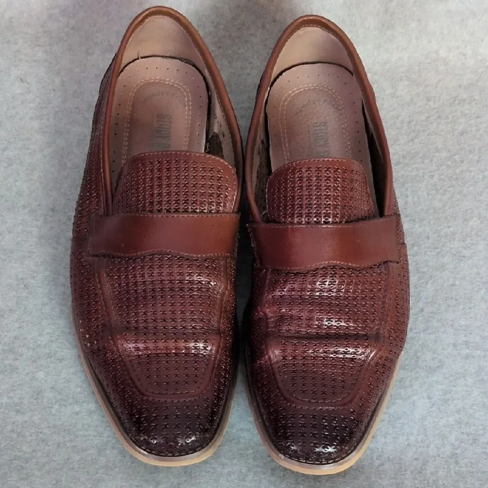 Stacy Adams Penny Loafers Brown Leather Memory Foam Men's 9M